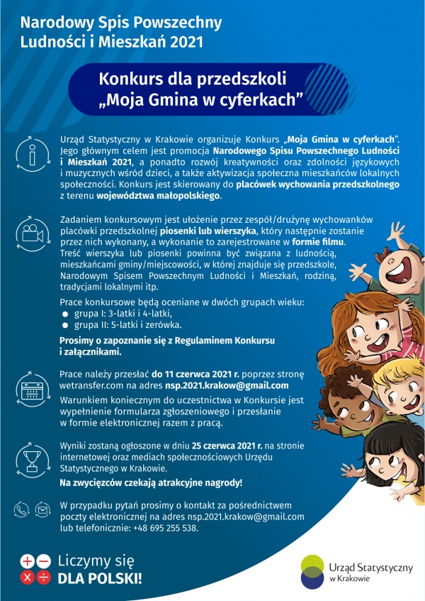 plakat - konkurs dla przedszkoli "Moja Gmina w cyferkach"