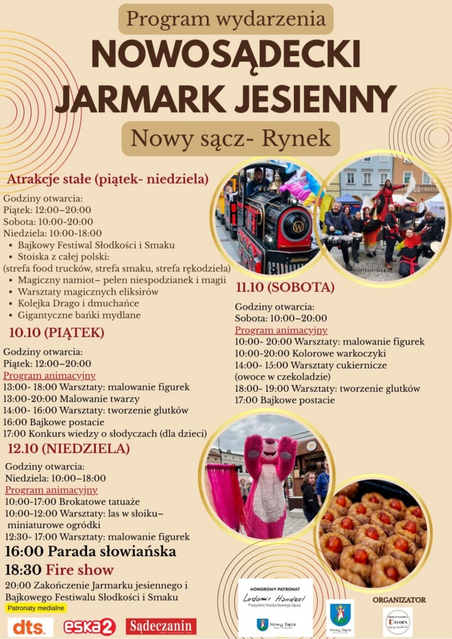 Plakat informujący o Nowosądeckim Jarmarku Jesiennym Plakat informujący o Nowosądeckim Jarmarku Jesiennym