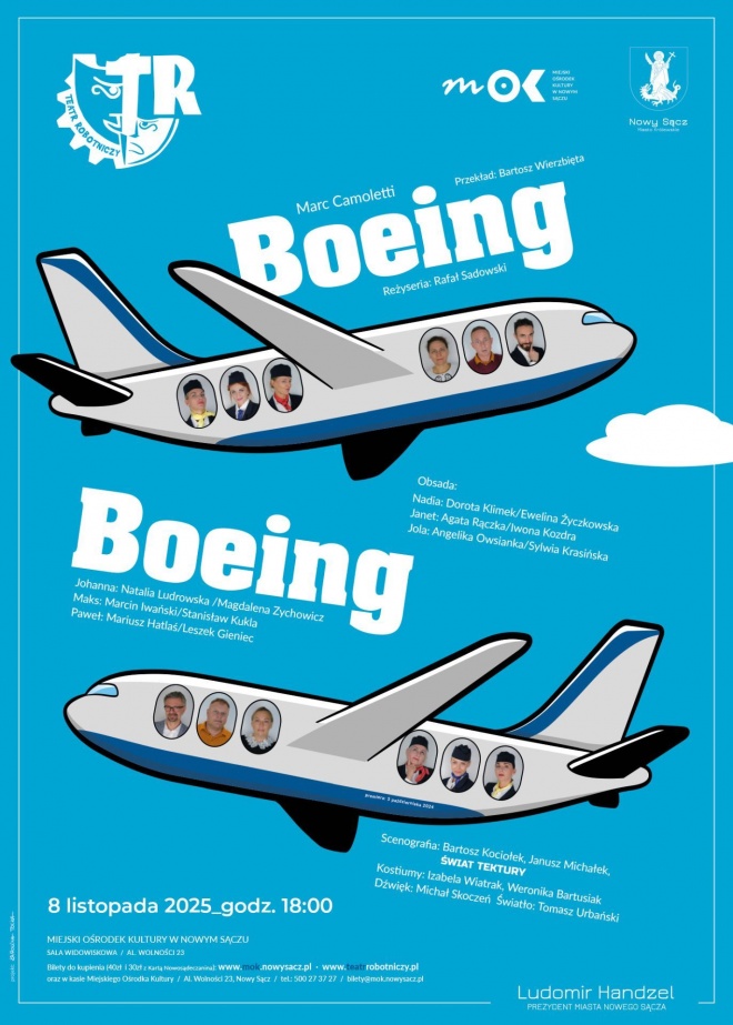 Plakat informujący o spektaklu w MOK