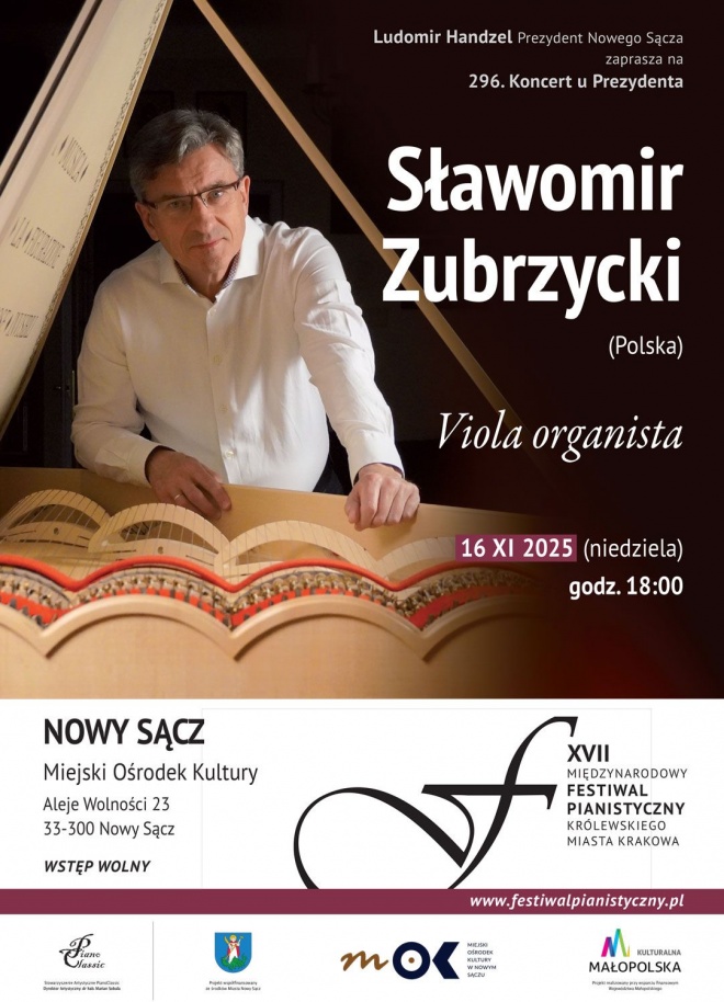 Plakat informujący o 296. Koncercie u Prezydenta