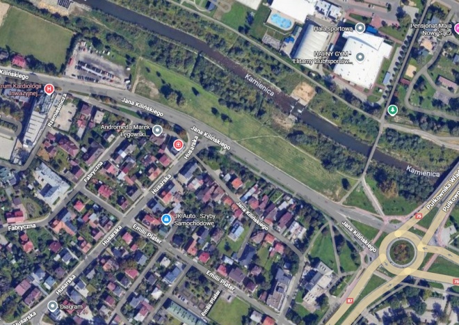 Mapka obrazująca zmiany w organizacji ruchu