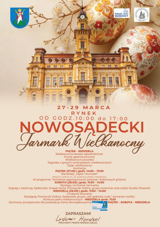 Plakat informujący o Nowosądeckim Jarmarku Wielkanocnym