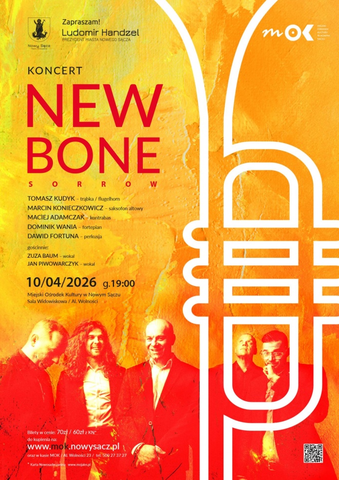 Plakat informujący o koncercie zespołu New Bone