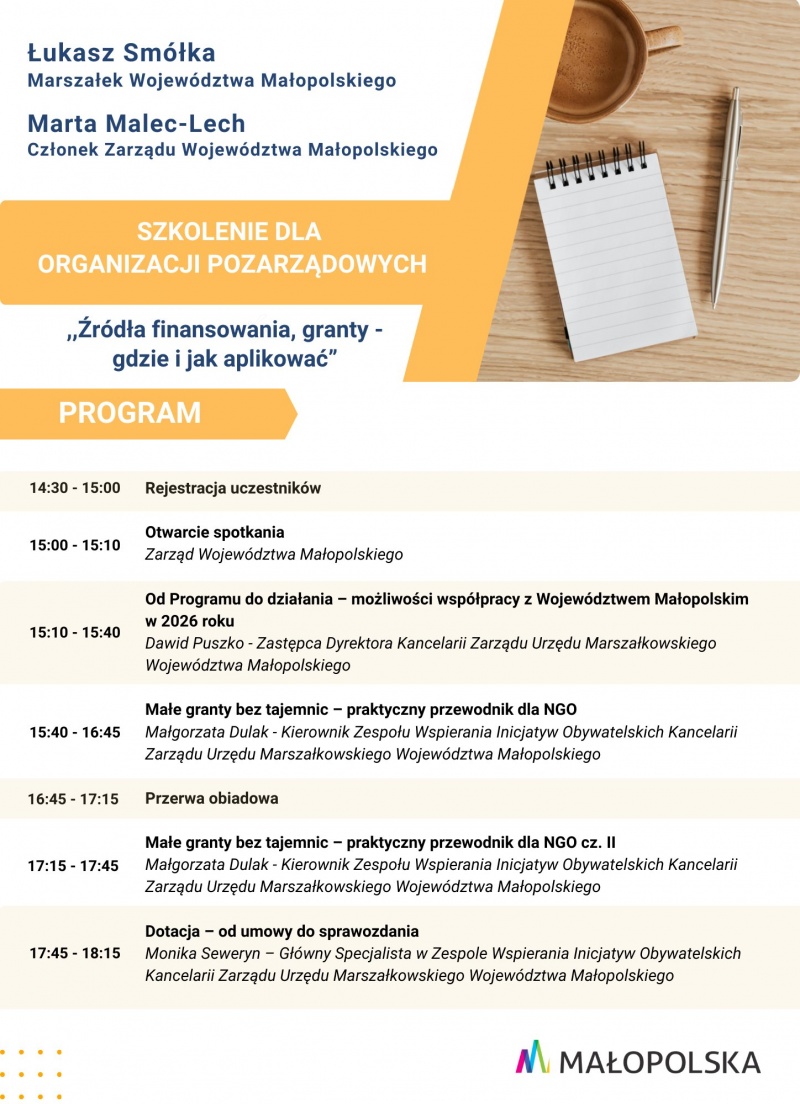 Plakat program szkolenia