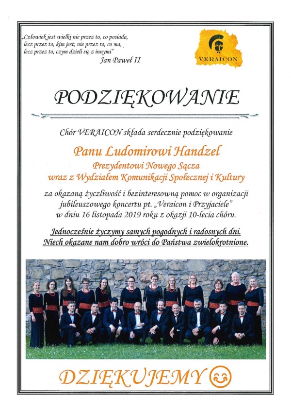 Podziękowania dla prezydenta