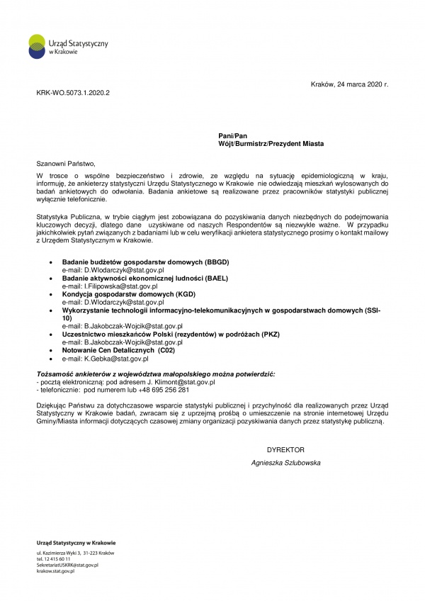 Informacja US Kraków