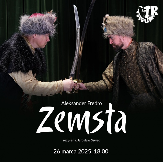 Plakat informujący o przedstawieniu w MOK