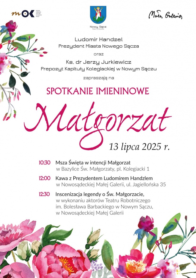 Plakat informujący o Spotkaniu Imieninowym Małgorzat