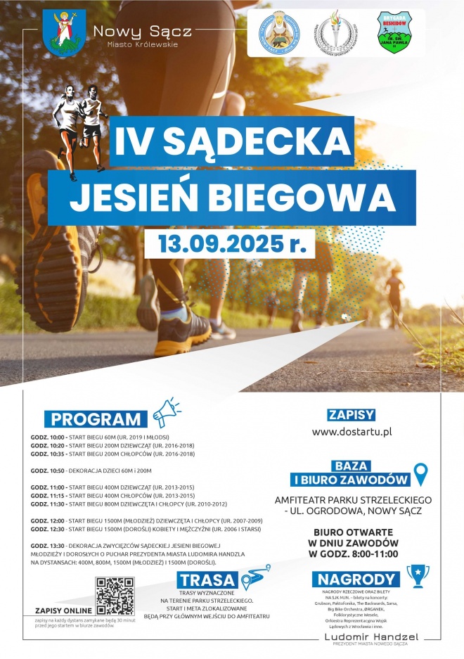 Plakat informujący o IV Sądeckiej Jesieni Biegowej