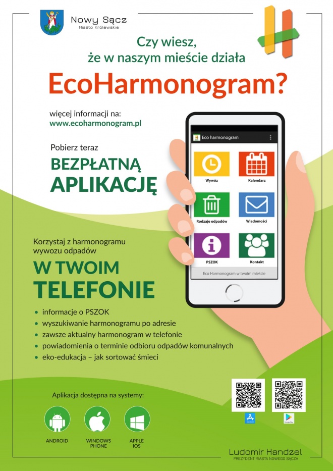 Plakat informujący o aplikacji