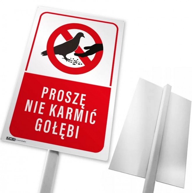 Plakat nie karmić gołębi
