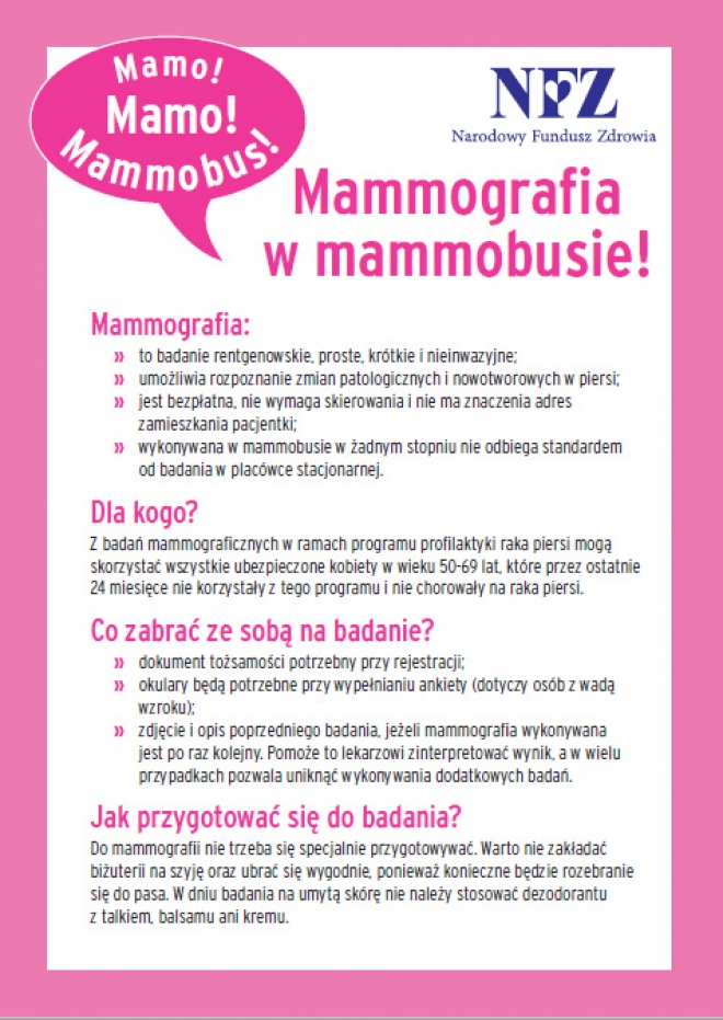 Plakat Mammografia.