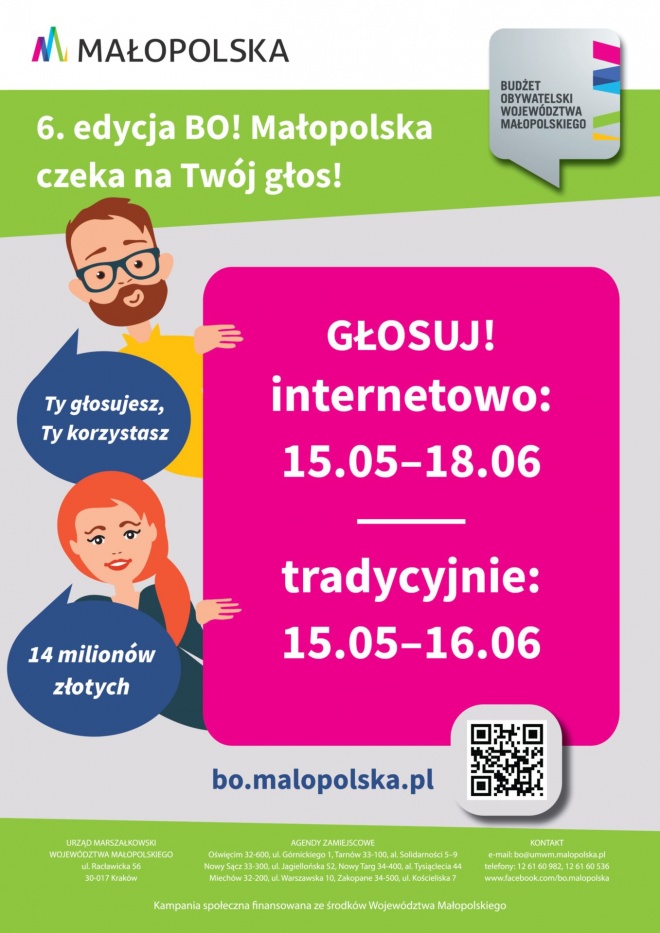 Plakat promujący 6. edycję Budżetu Obywatelskiego Województwa Małopolskiego