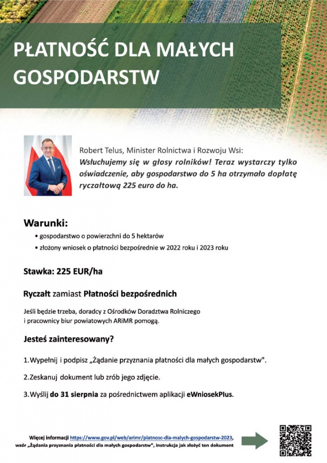 Dopłata dla gospodarstw do pięciu hektarów