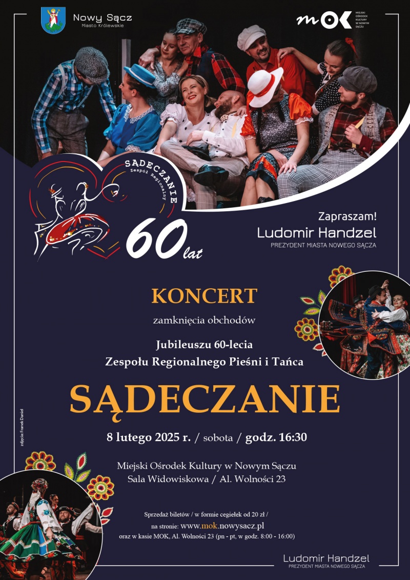 Informacje o koncercie zespołu "Sądeczanie"