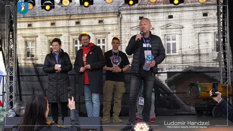 Prezydent Ludomir Handzel podczas 33. finału WOŚP