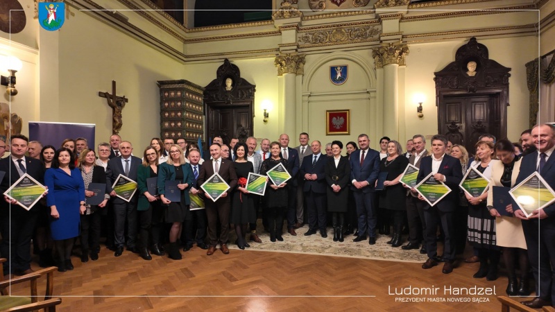 Samorządowcy na spotkanie z wojewodą małopolskim Krzysztofem Klęczarem w nowosądeckim ratuszu