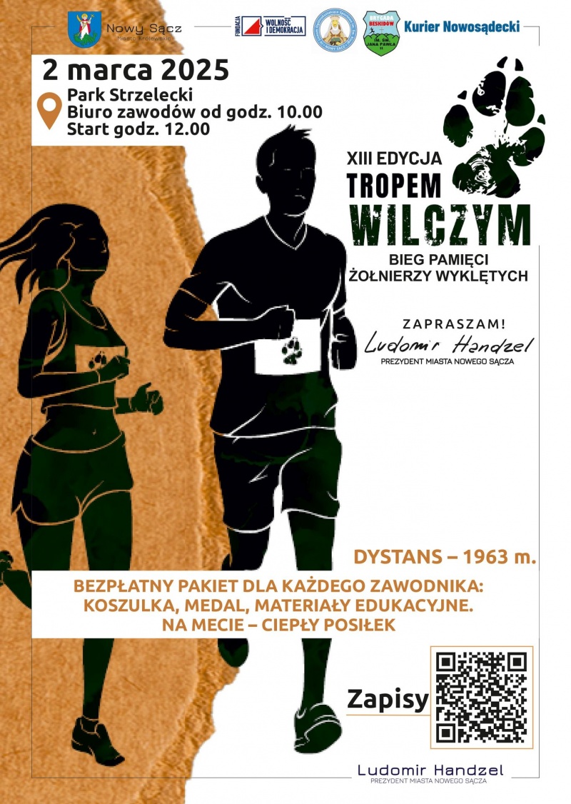 Plakat informujący o Biegu Pamięci Żołnierzy Wyklętych 