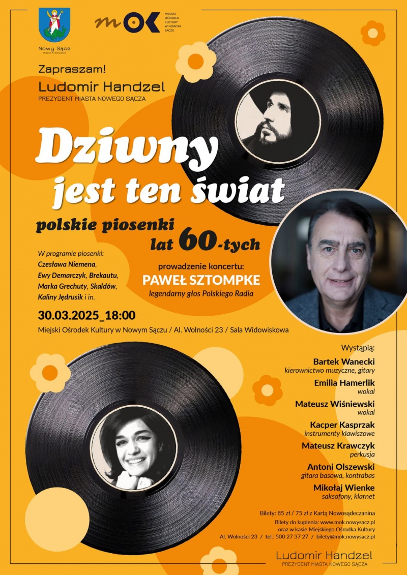 Plakat informujący o koncercie pt: "Dziwny jest ten świat"
