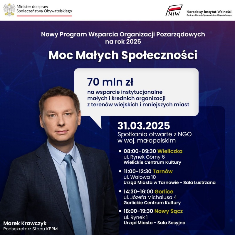Spotkanie informacyjne dot. nowego Rządowego Programu Wsparcia Organizacji Pozarządowych na rok 2025