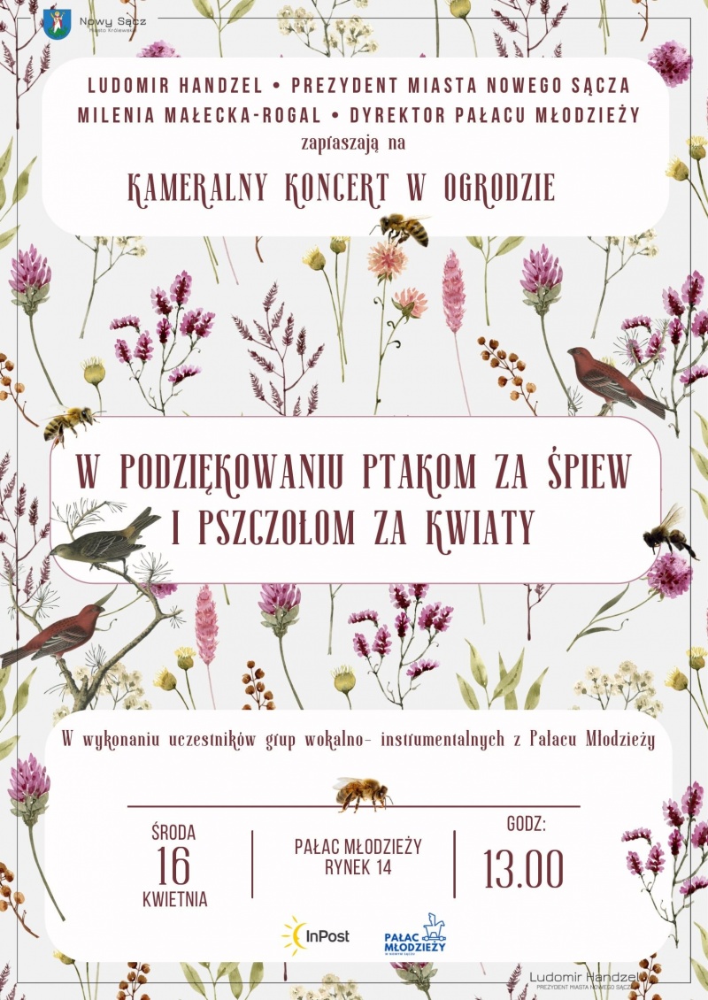 Plakat informujący o koncercie w Pałacu Młodzieży