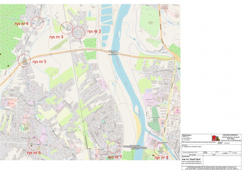 Mapka przedstawiająca trasę objazdu