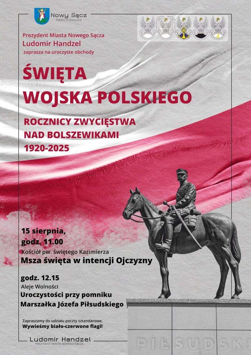 Plakat informujący o obchodach Święta Wojska Polskiego
