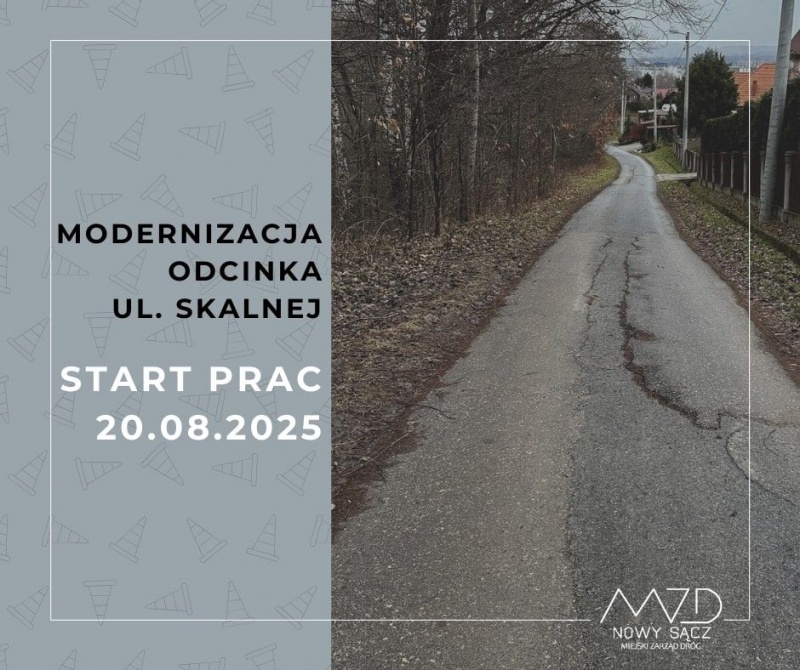 Plakat informujący o remoncie ul. Skalnej