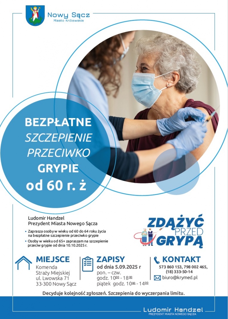 Plakat promujący akcję Zdążyć przed grypą 