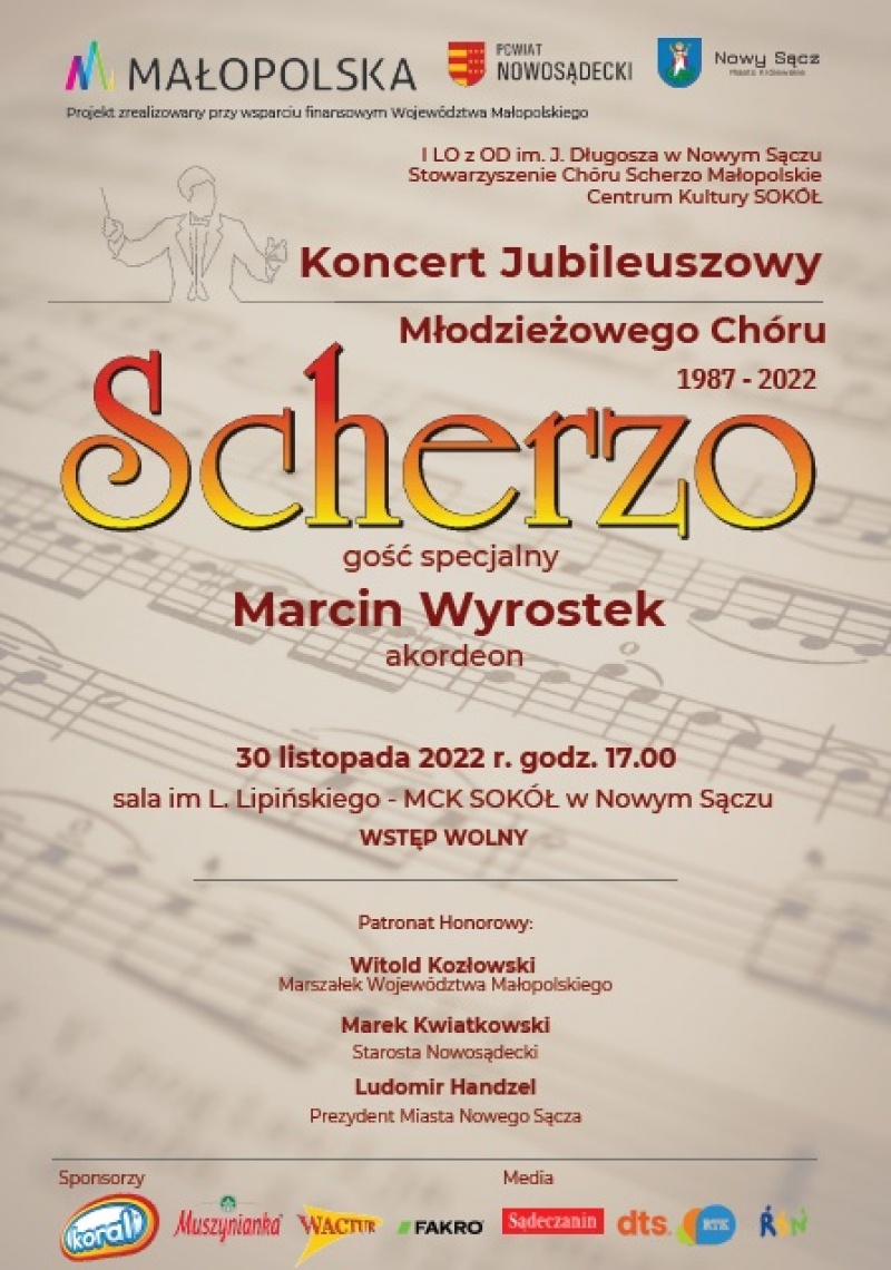Plakat na 35-lecie chóru SCHERZO