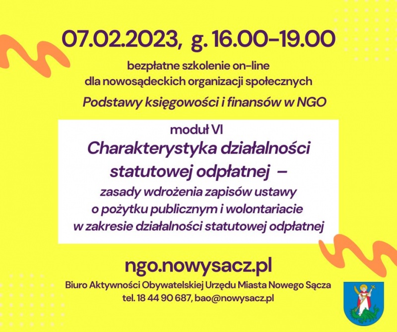 Plakat dotyczący szkolenia dla NGO