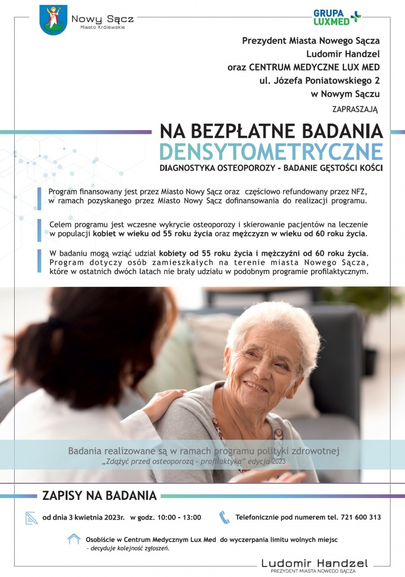 Plakat promujący akcję „Zdążyć przed osteoporozą - profilaktyka” 