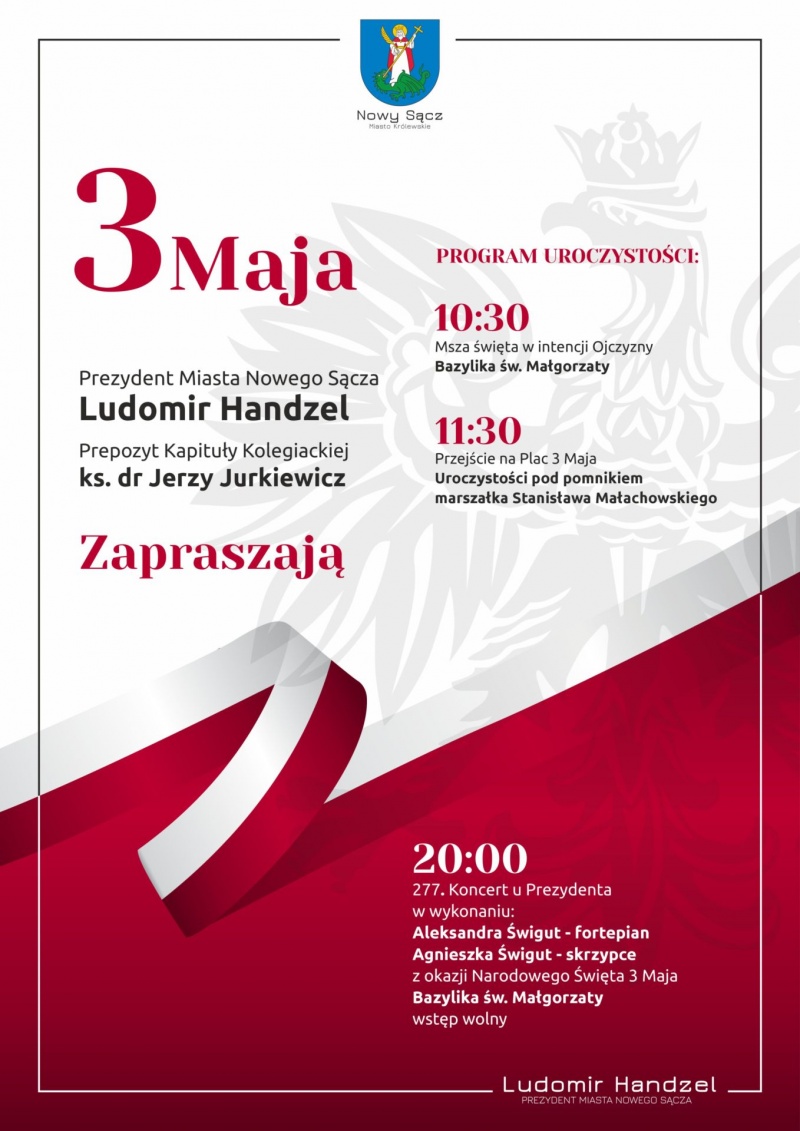 Plakat dotyczący uroczystości Narodowego Święta 3 maja 