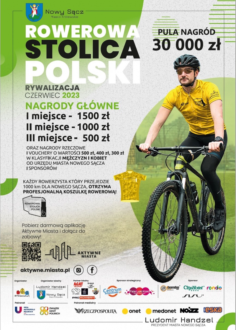 Plakat dotyczący rywalizacji o Puchar Rowerowej Stolicy Polski 