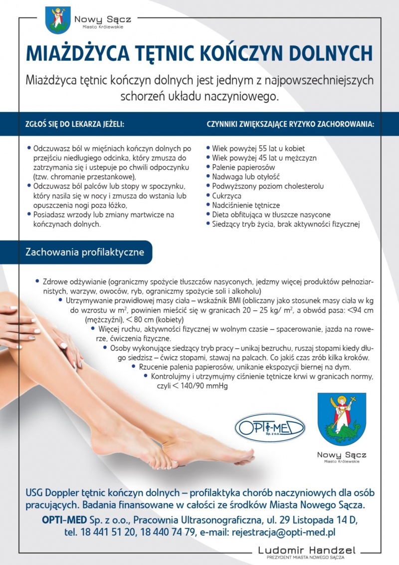 USG Doppler tętnic kończyn dolnych –  profilaktyka chorób naczyniowych dla osób pracujących