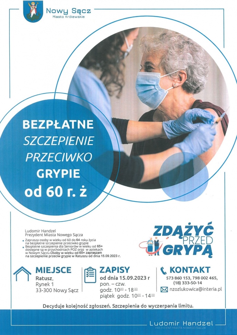 Plakat informujący o akcji "Zdążyć przed grypą"